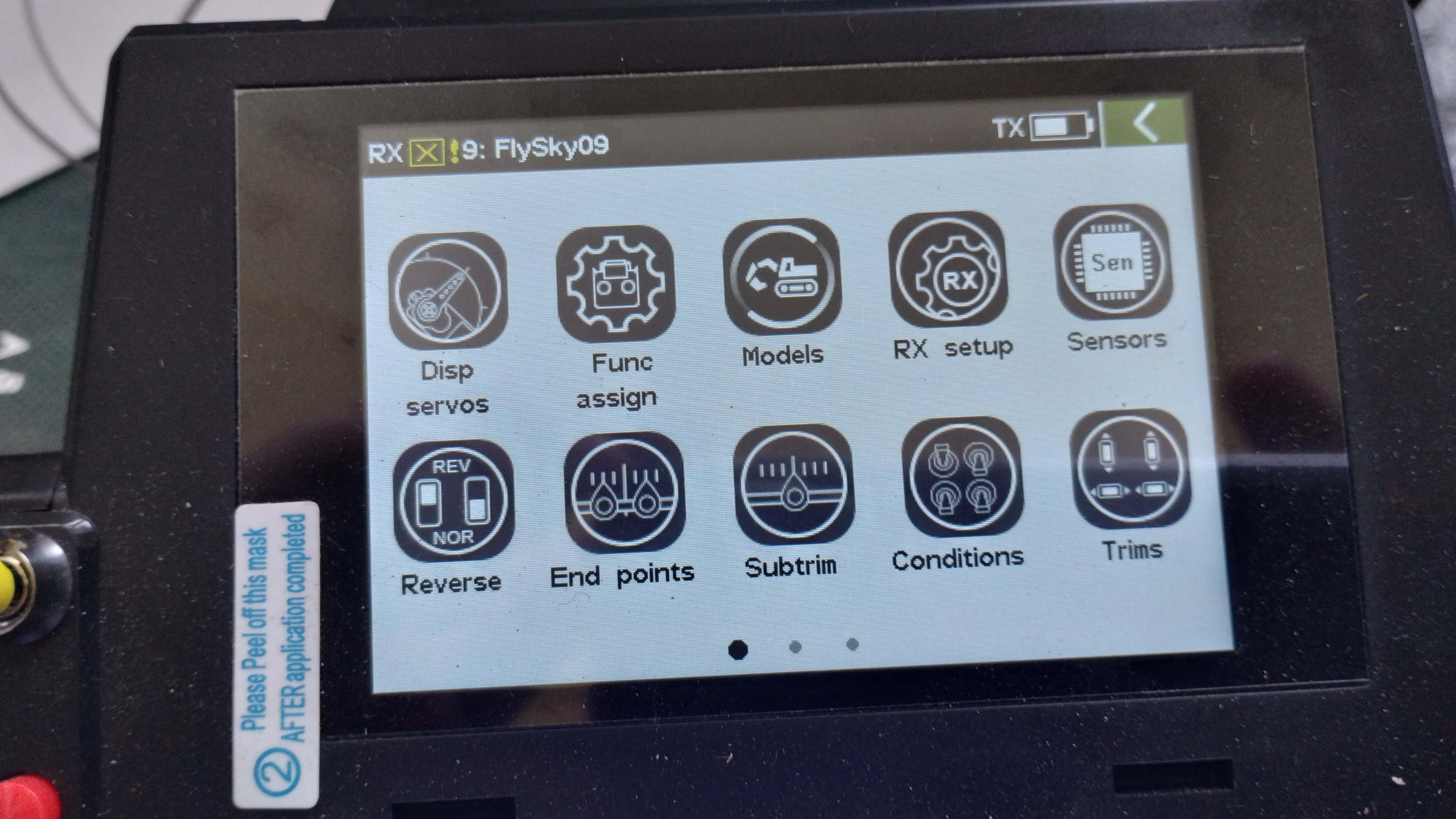 paladin RX set up menu